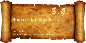Budinszky Gergő névjegykártya
